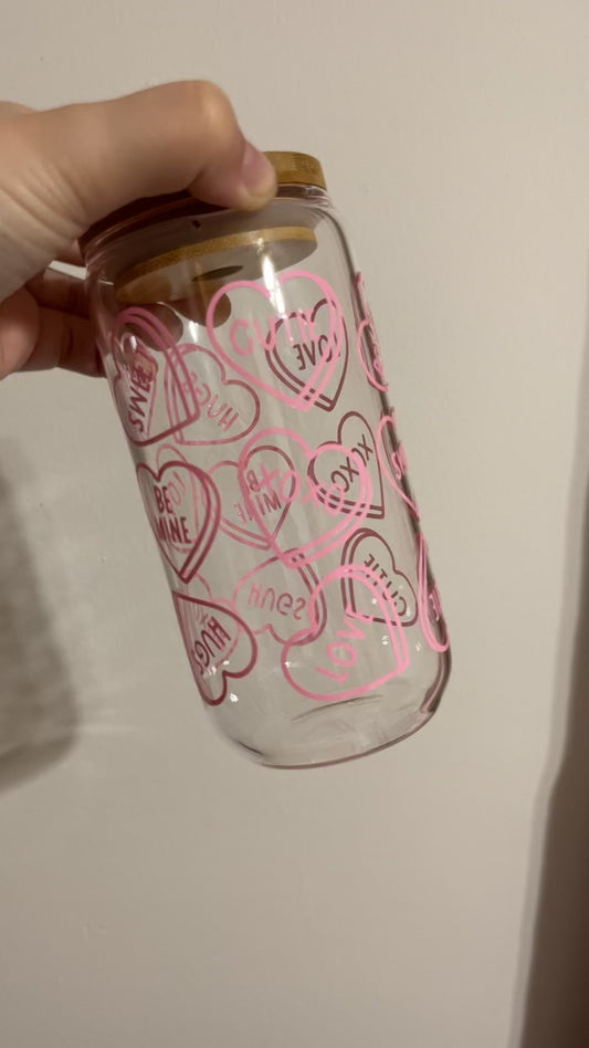 Candy Heart Glass Cup